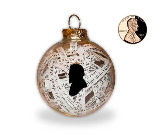 Handmade Charles Dickens A Christmas Carol Upcyled Book Ornament 2" (Medium)