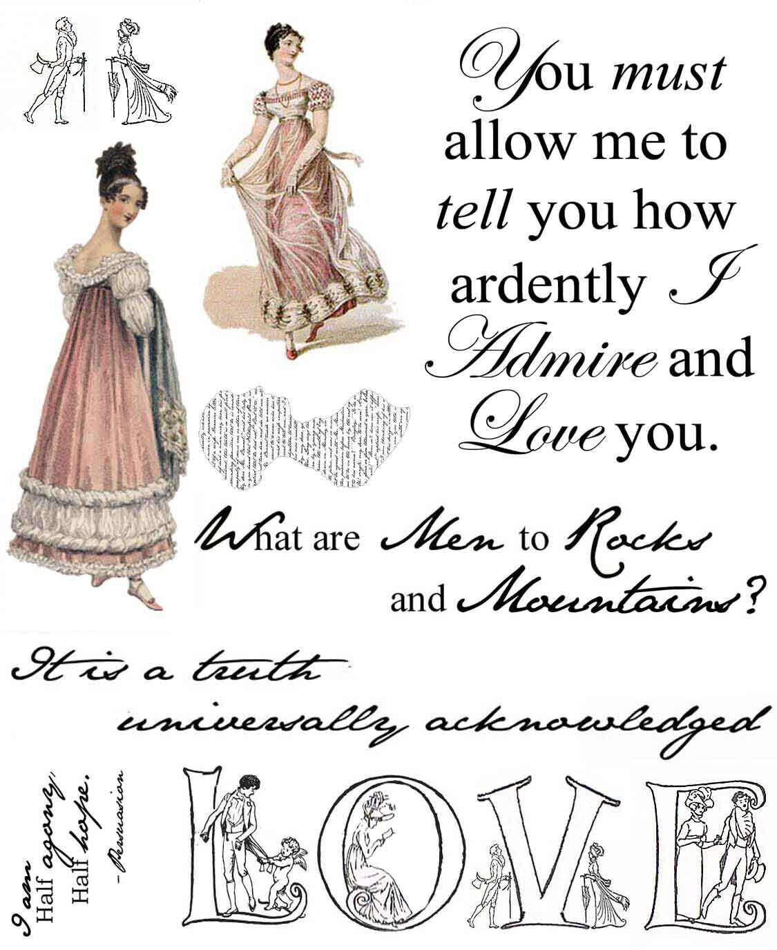 Austentation Jane Austen Love Notes DIY Valentine Accessories Card Kit (3)