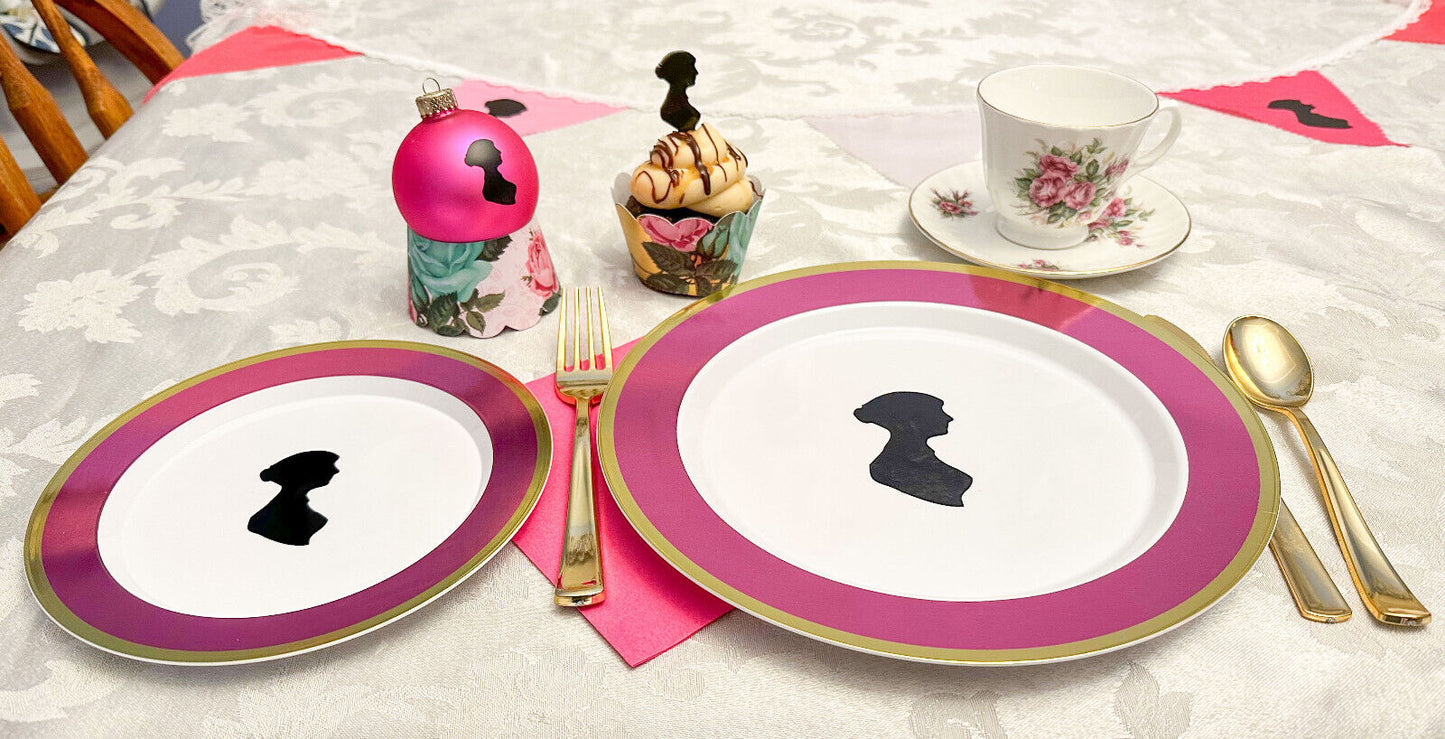 Jane Austen Party Kit for 1: Plates, Flatware, Napkins, Cupcake Wrappers+