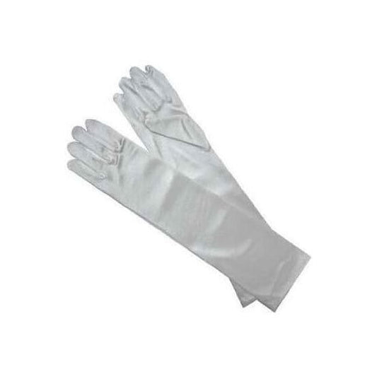 White Satin Gloves for Regency or Victorian Ball Costume