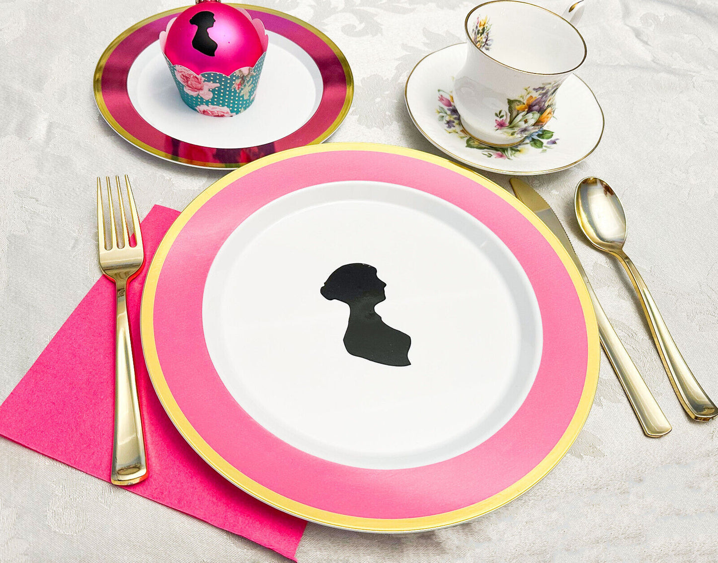 Jane Austen Party Kit for 1: Plates, Flatware, Napkins, Cupcake Wrappers+