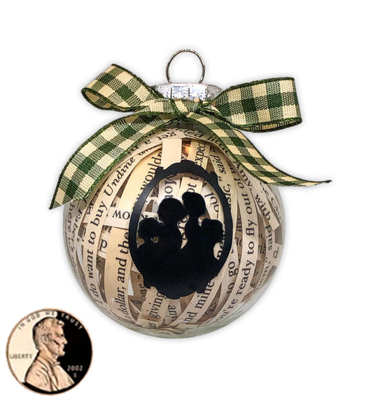 Handmade Louisa May Alcott Little Women Upcyled Book Ornament 2" (Medium)