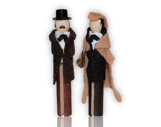 KIT Clothespin Doll Christmas Ornament Kit: Sherlock Holmes & Dr. Watson Doyle