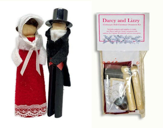 KIT Jane Austen Clothespin Doll Ornament Kit: Elizabeth Bennet and Mr. Darcy P&P