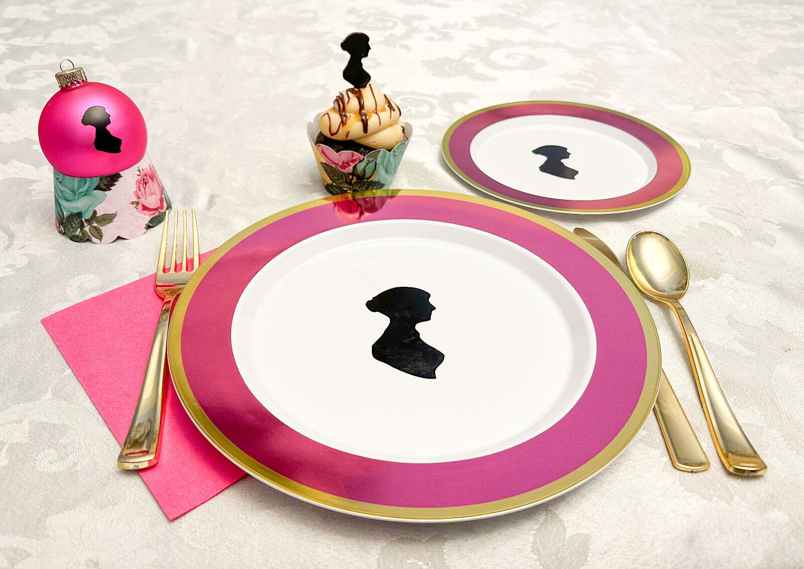 Jane Austen Party Kit for 1: Plates, Flatware, Napkins, Cupcake Wrappers+