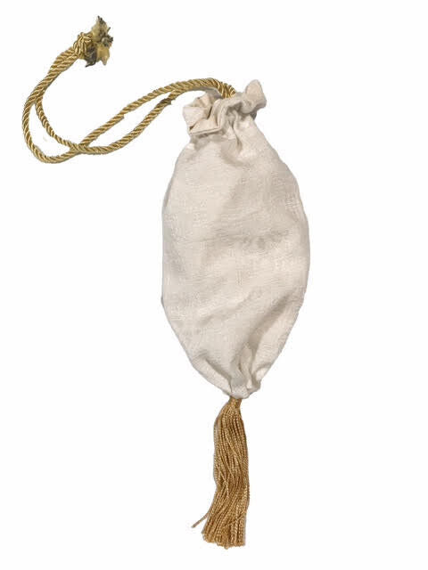 Austentation Regency/Victorian Reticule Purse: White and Gold
