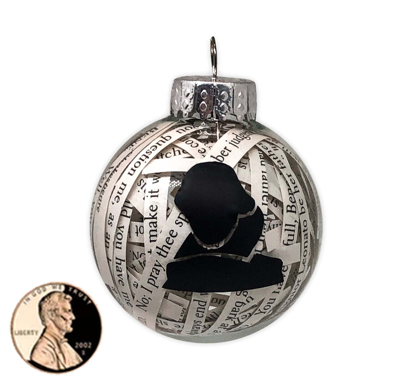 Handmade Shakespeare's Much Ado About Nothing Upcyled Book Ornament 2" (Medium)