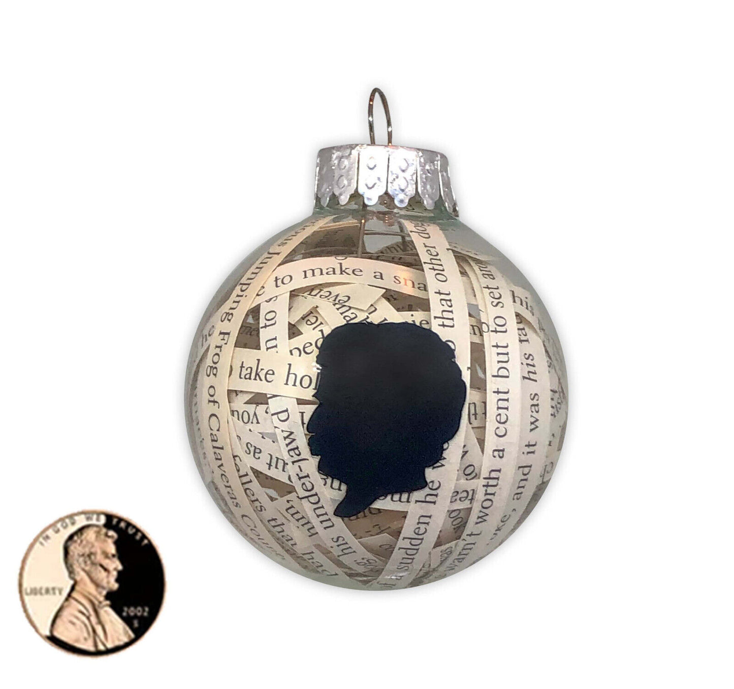 Handmade Mark Twain Upcyled Book Ornament 2" (Medium)