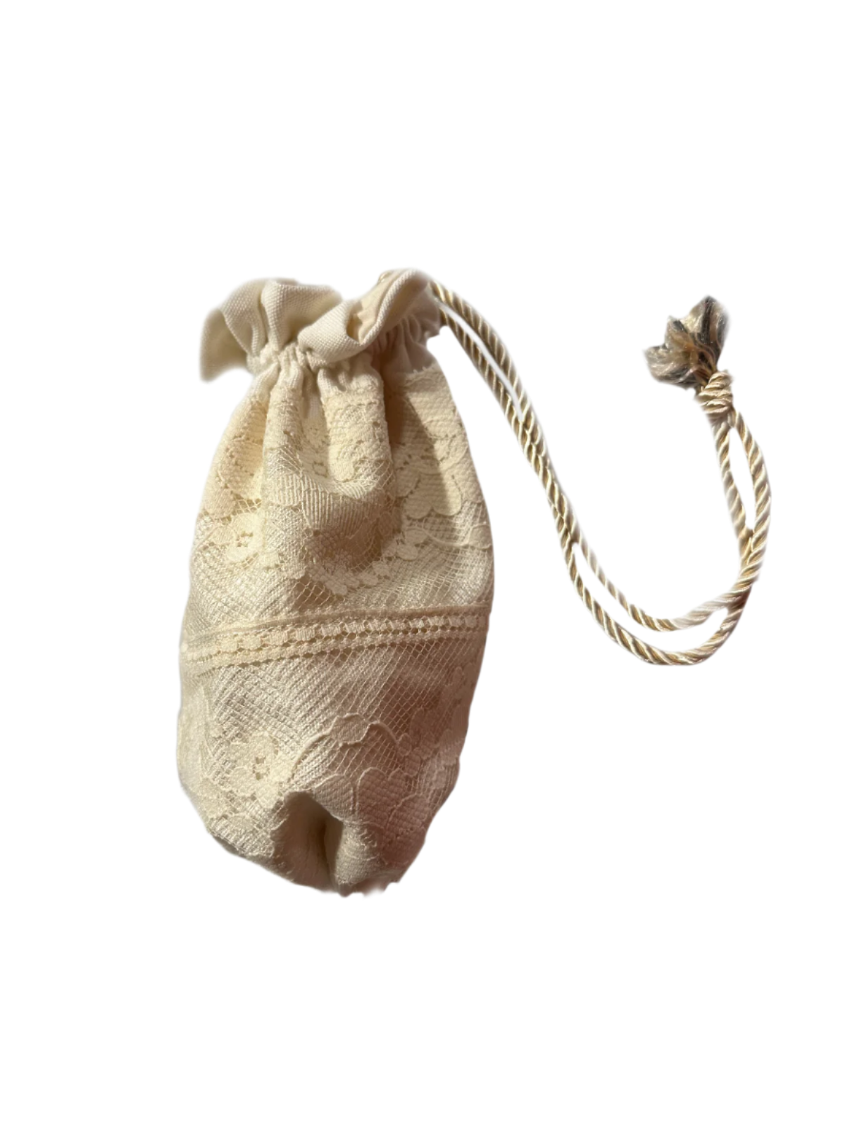 Austentation Regency/Victorian Reticule Purse with Lace: Ivory and Cream