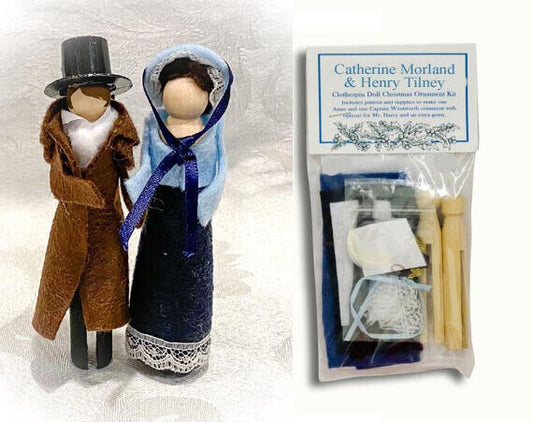 KIT Jane Austen Clothespin Doll Ornament Kit: Catherine Morland & Henry Tilney