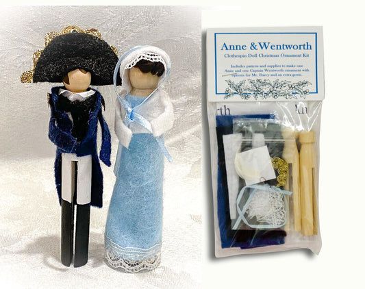 KIT Jane Austen Clothespin Doll Ornament Kit: Anne and Captain Wentworth