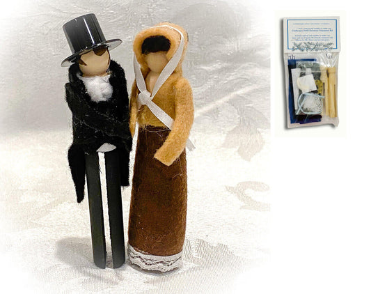 KIT Jane Austen Clothespin Doll Ornament Kit: Elinor Dashwood and Edward Ferrars