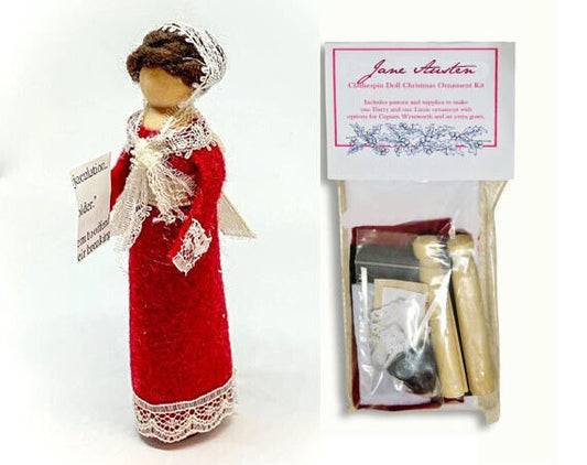 KIT Regency Author Jane Austen Clothespin Doll Ornament Kit