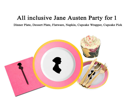 Jane Austen Party Kit for 1: Plates, Flatware, Napkins, Cupcake Wrappers+