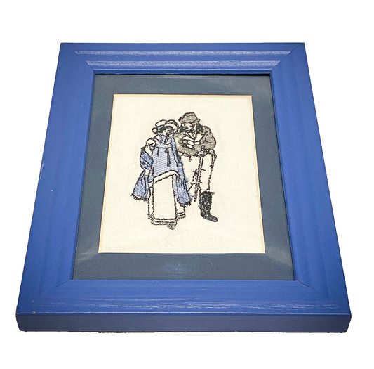 Jane Austen Emma Custom Framed Embroidery based on C.E. Brock's Illustrations