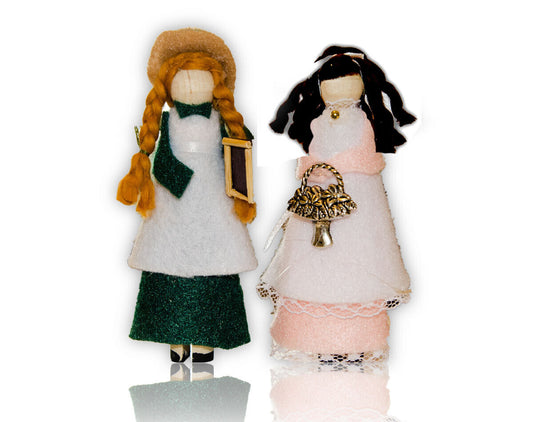 KIT Anne of Green Gables Clothespin Doll Ornament Kit: Anne and Diana