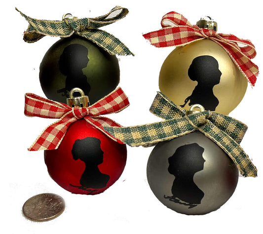 Handmade Louisa May Alcott Little Women Set of 4 Shatterproof Ornaments (Small)