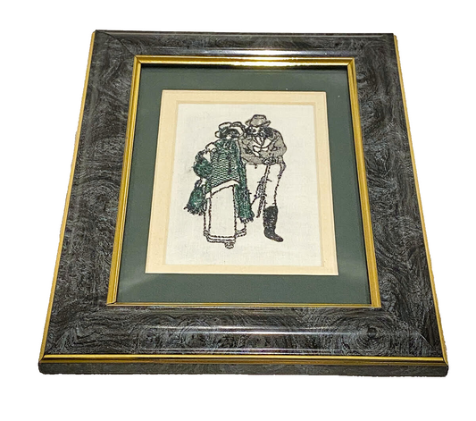 Jane Austen Emma Custom Framed Embroidery based on C.E. Brock's Illustrations