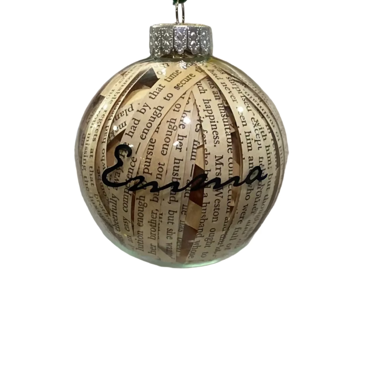 upcycled Christmas ornament Jane Austen's Emma