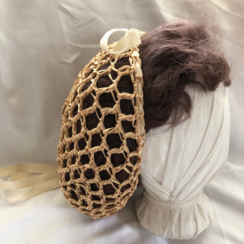 Ivory Victorian Civil War Style Snood & Headband