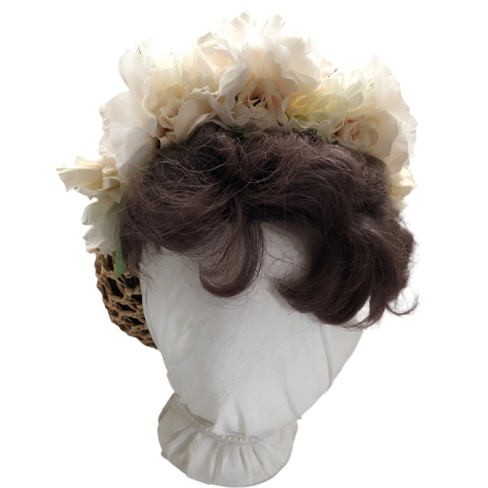 Ivory Victorian Civil War Style Snood & Headband
