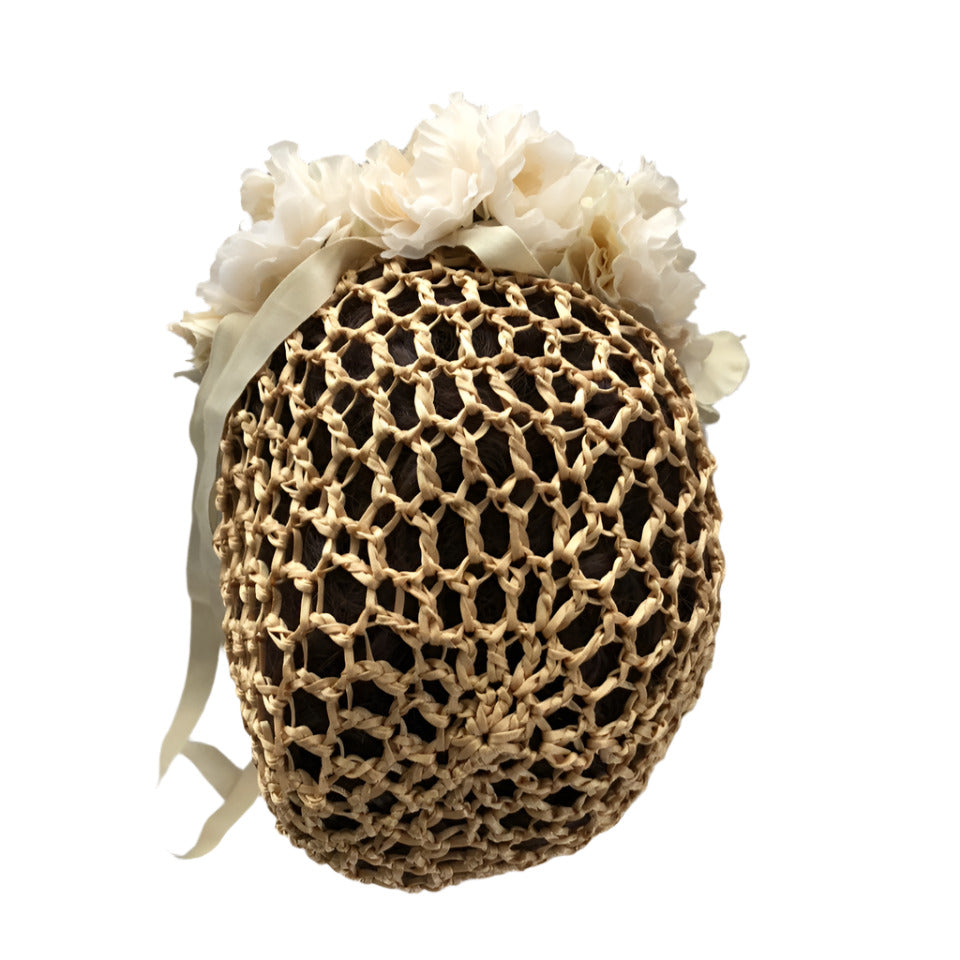 Ivory Victorian Civil War Style Snood & Headband