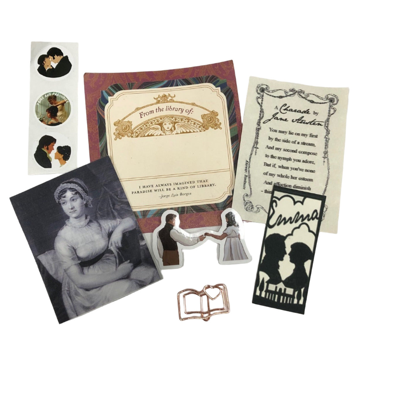 Jane Austen themed party favor or card enclosure