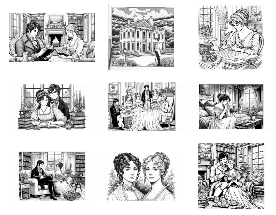 Free Downloadable Coloring Book: Sense and Sensibility