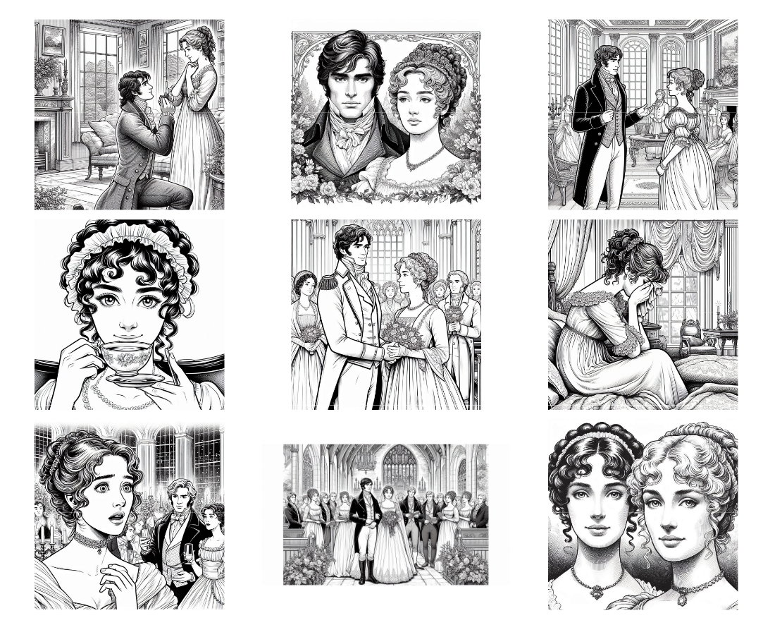 Free Downloadable Coloring Book: Sense and Sensibility