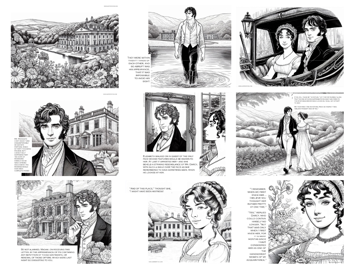 Free Downloadable Coloring Book: Pride and Prejudice