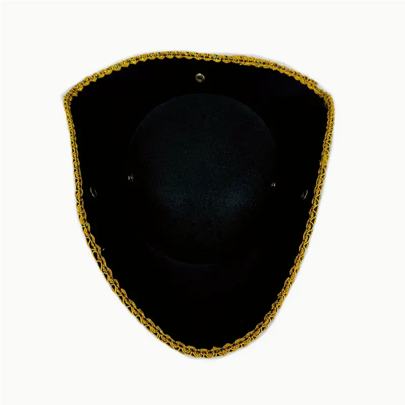 Black Felt Georgian Regency Tricorne Riding Hat or 18th c Pirate
