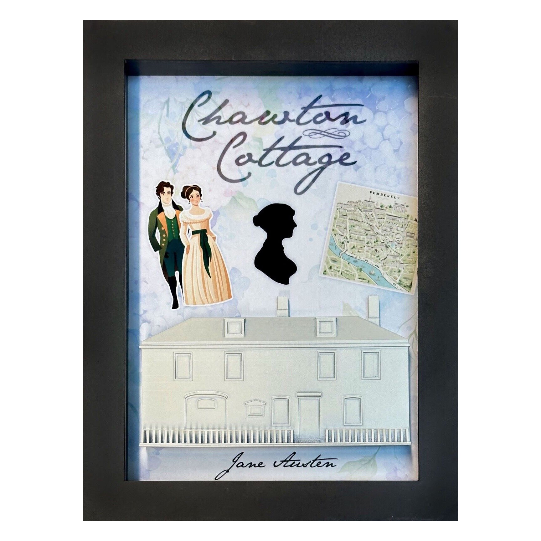 Custom Jane Austen's Chawton Cottage 3D Shadow box gift