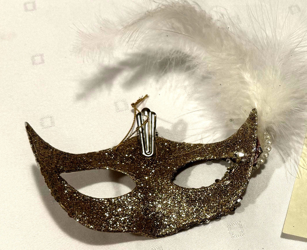 Christmas Masquerade Ball Mask Ornament: Choose Color