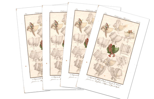 Regency Fashion Plate Notecards: Bonnets