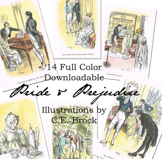 Austentation Downloadable C.E.Brock Jane Austen Pride and Prejudice Illustrations