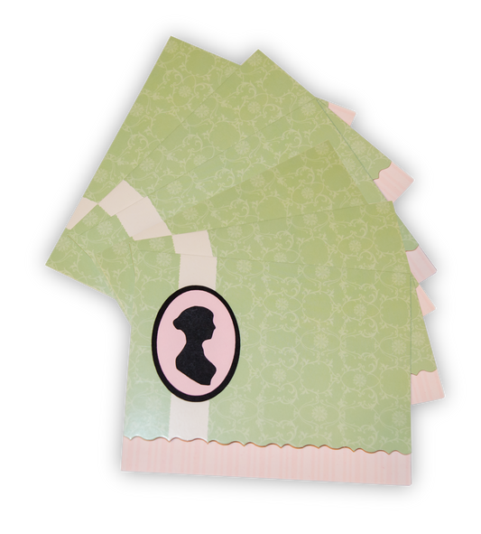 austentation Jane Austen Regency silhouette shabby chic notecards