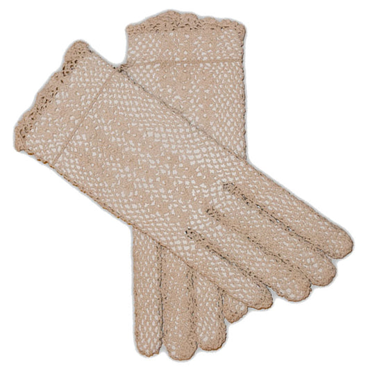 Regency Edwardian Victorian Cotton Lace Crocheted Gloves Austentation White Ivory