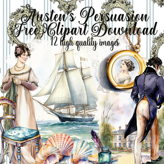 Jane Austen's persuasion free download clipart collection Anne Eliot and Captain Wentworth