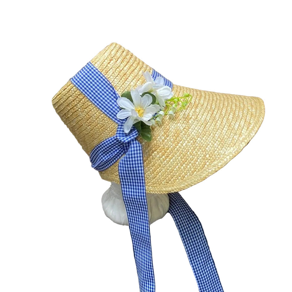 blue and white regency summer bonnet
