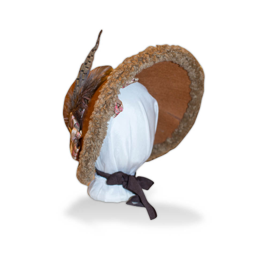 Plain Bronte: Late Regency, Early Victorian Felt Bonnet, Brown