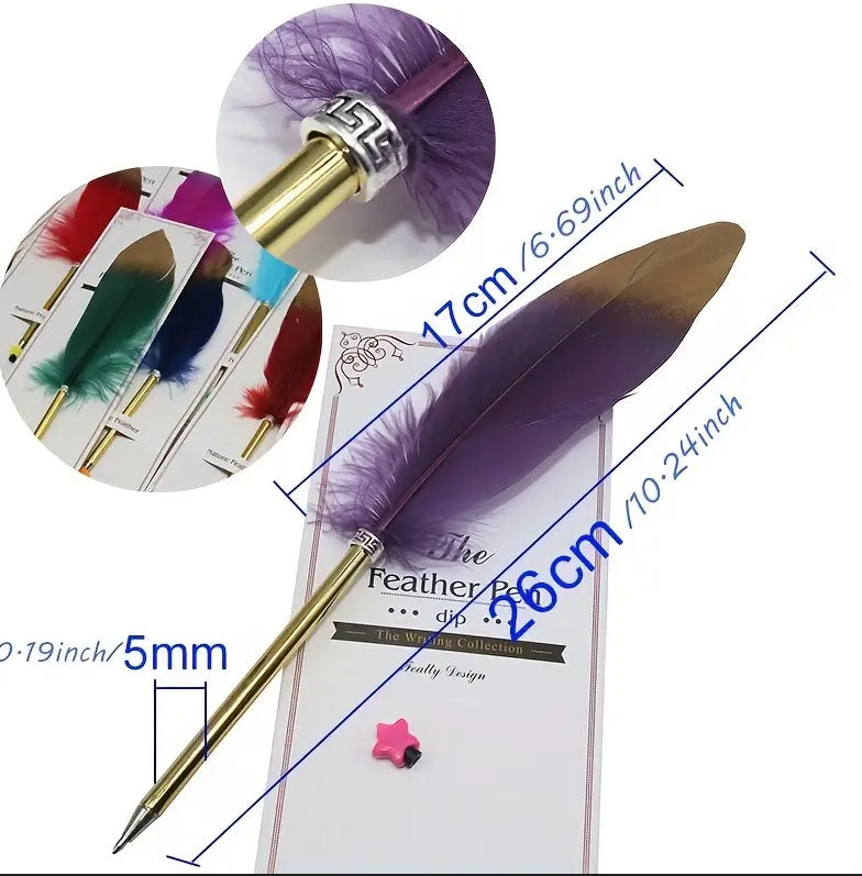 "Quill" Feather Pen: Choose your color
