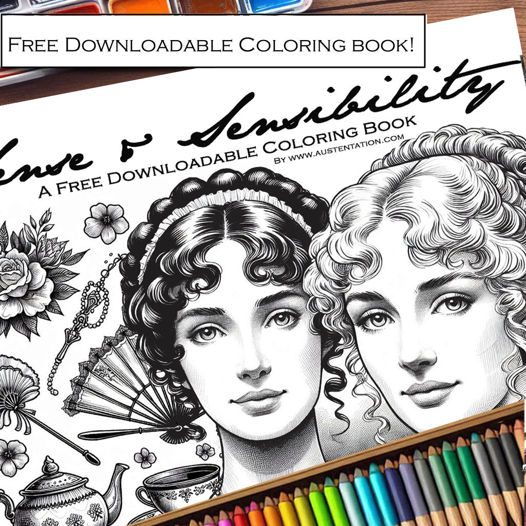 Free downloadable coloring book from austentation.com Jane Austen's Sense and Sensibility
