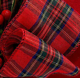 Felt Caroler Bonnet: Fur trim, Plaid Ribbon, Feathers, Bird