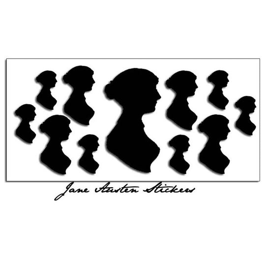 Jane Austen Silhouette Stickers Austentation 2 Sheets