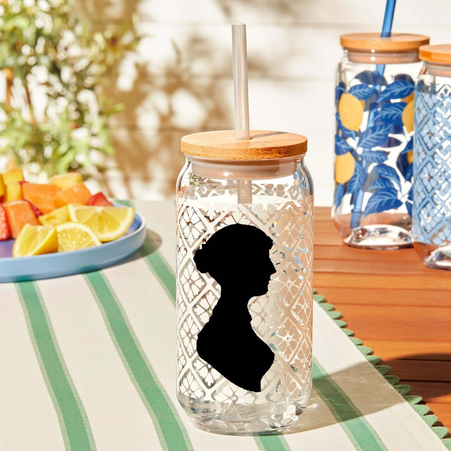 Jane Austen Reuseable Tumbler with Lid: White