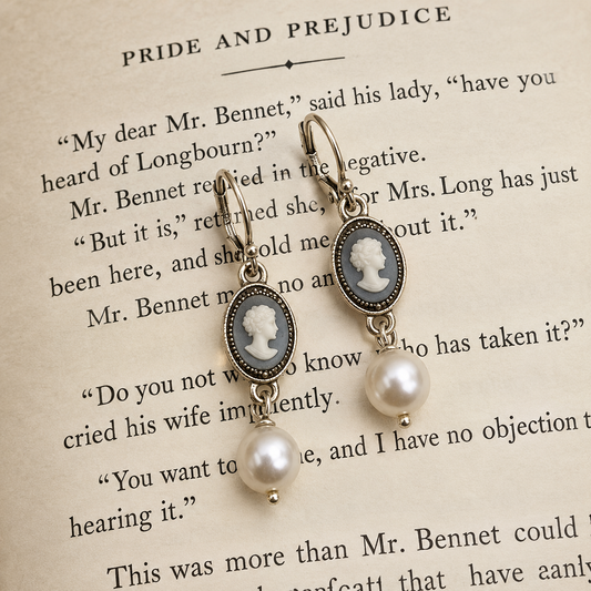 Vintage Cameo & Pearl Earrings