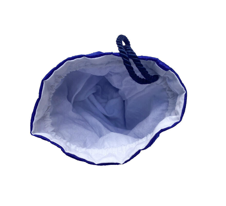 Austentation Regency/Victorian Reticule Purse with Lace: Royal Blue Snowflake