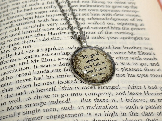 Austentation Mr. Darcy Quote Necklace Jane Austen's Pride and Prejudice Jewelry