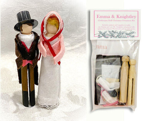 KIT Jane Austen Clothespin Doll Ornament Kit: Emma Woodhouse and Mr. Knightley