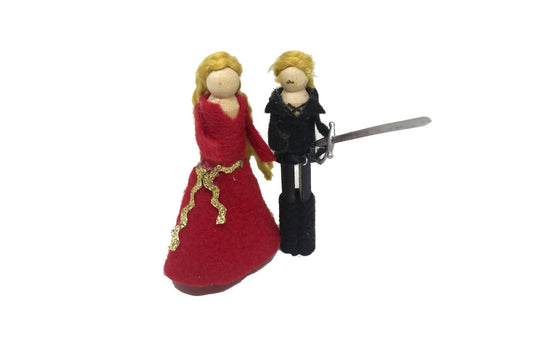 KIT Princess Bride: Buttercup and Westley Clothespin Doll Ornament Kit